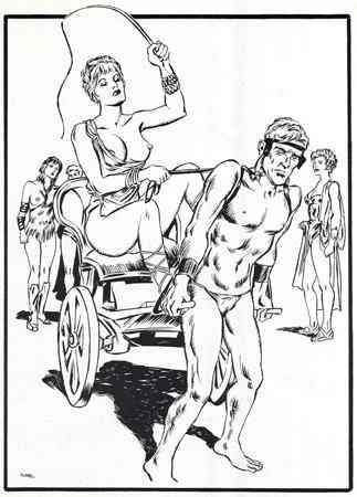 Juan Puyal male-slave-pulling-mistress-in-cart