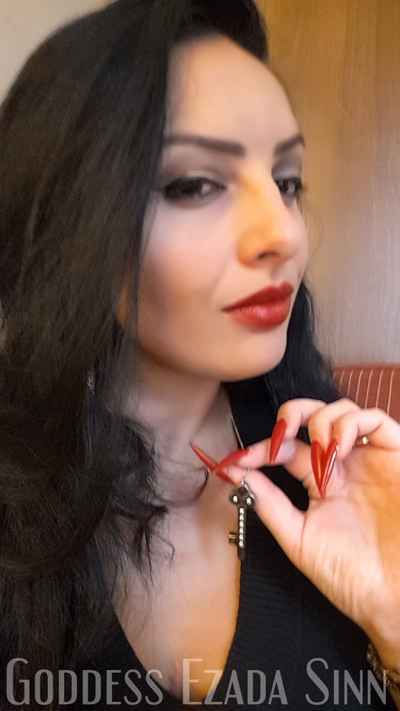 Goddess Ezada Sinn chastity holder key