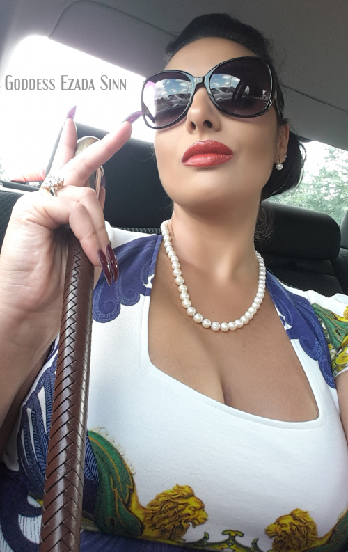 Goddess Ezada Sinn in the car Cavalli dress crop 1